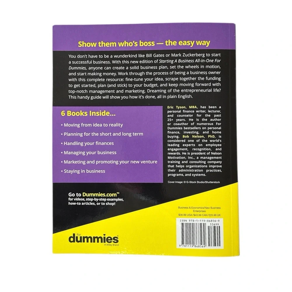 Starting a Business All-In-One for Dummies Paperback 6 Books In 1 Tyson, Nelson